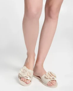 Slides*Melissa Babe Petals Beige