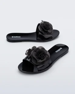 Slides*Melissa Babe Petals Black