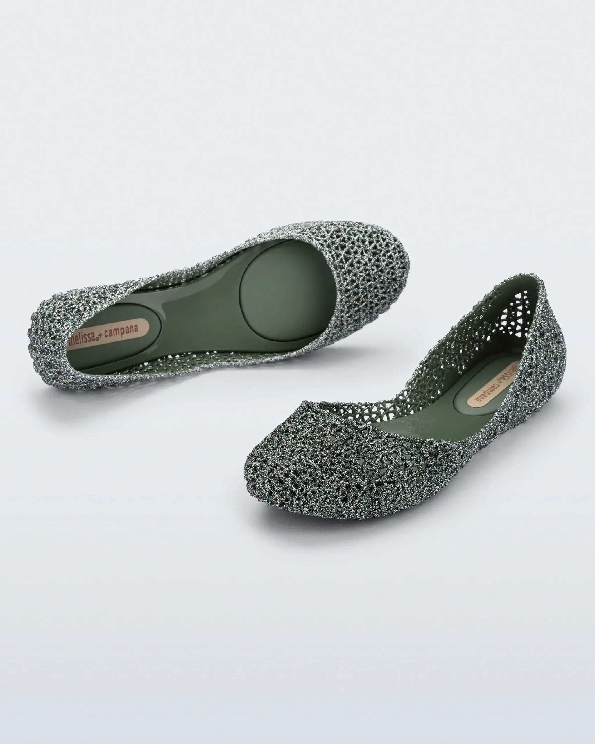Ballet Flats*Melissa Campana Glitter Green