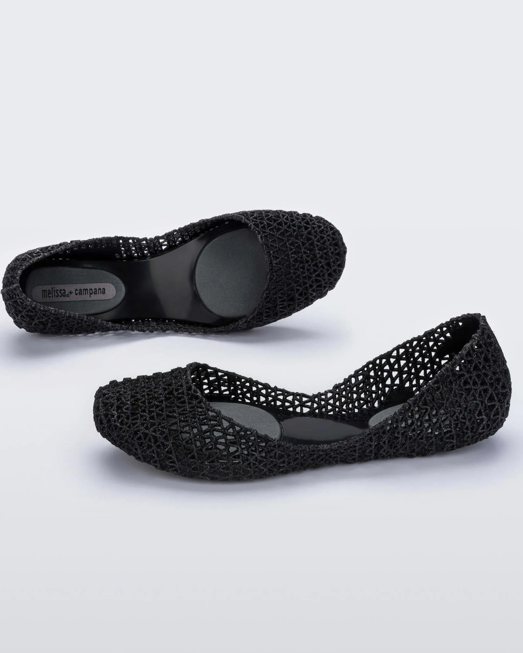 Ballet Flats*Melissa Campana Black Glitter