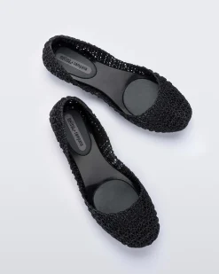 Ballet Flats*Melissa Campana Black Glitter