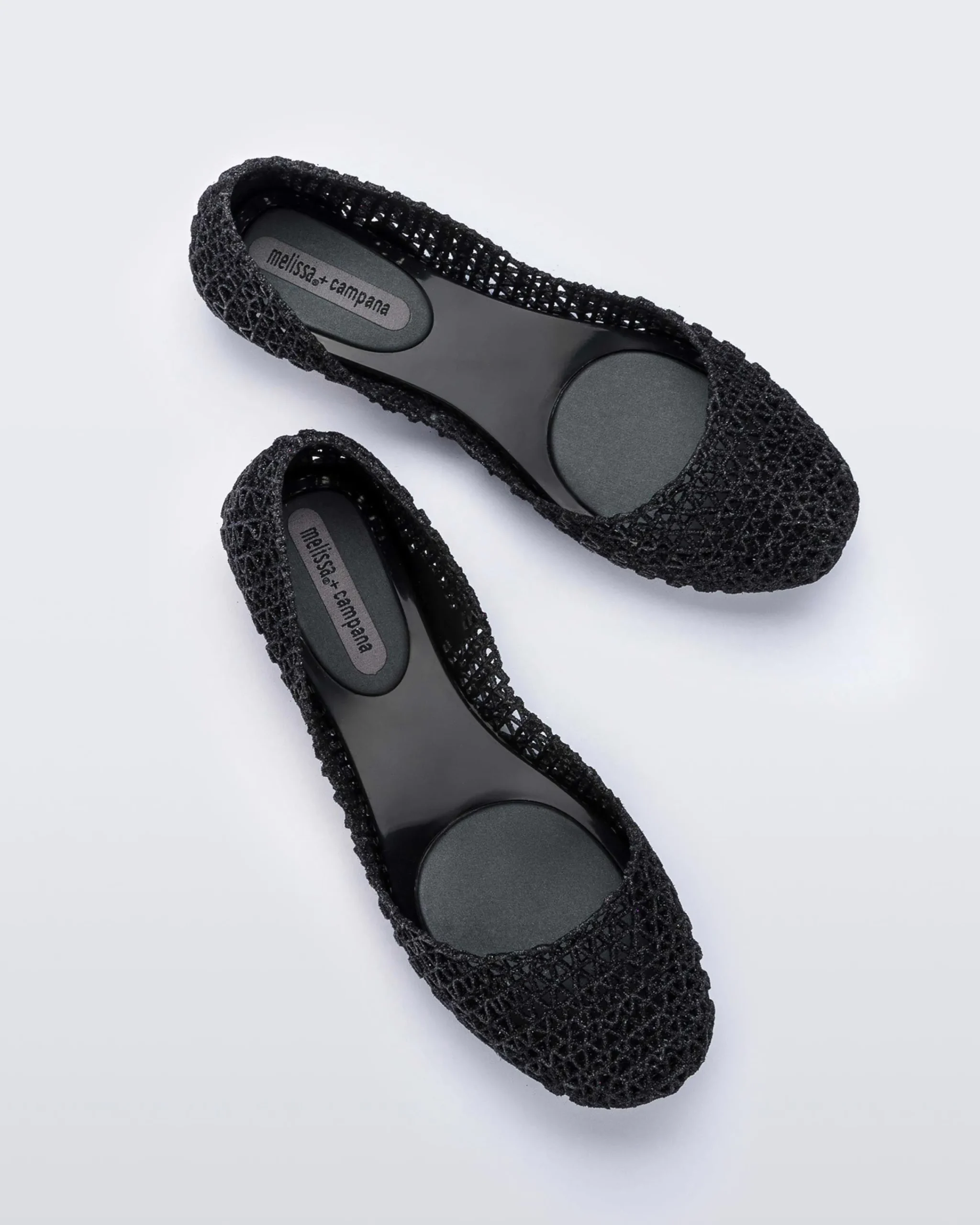Ballet Flats*Melissa Campana Black Glitter