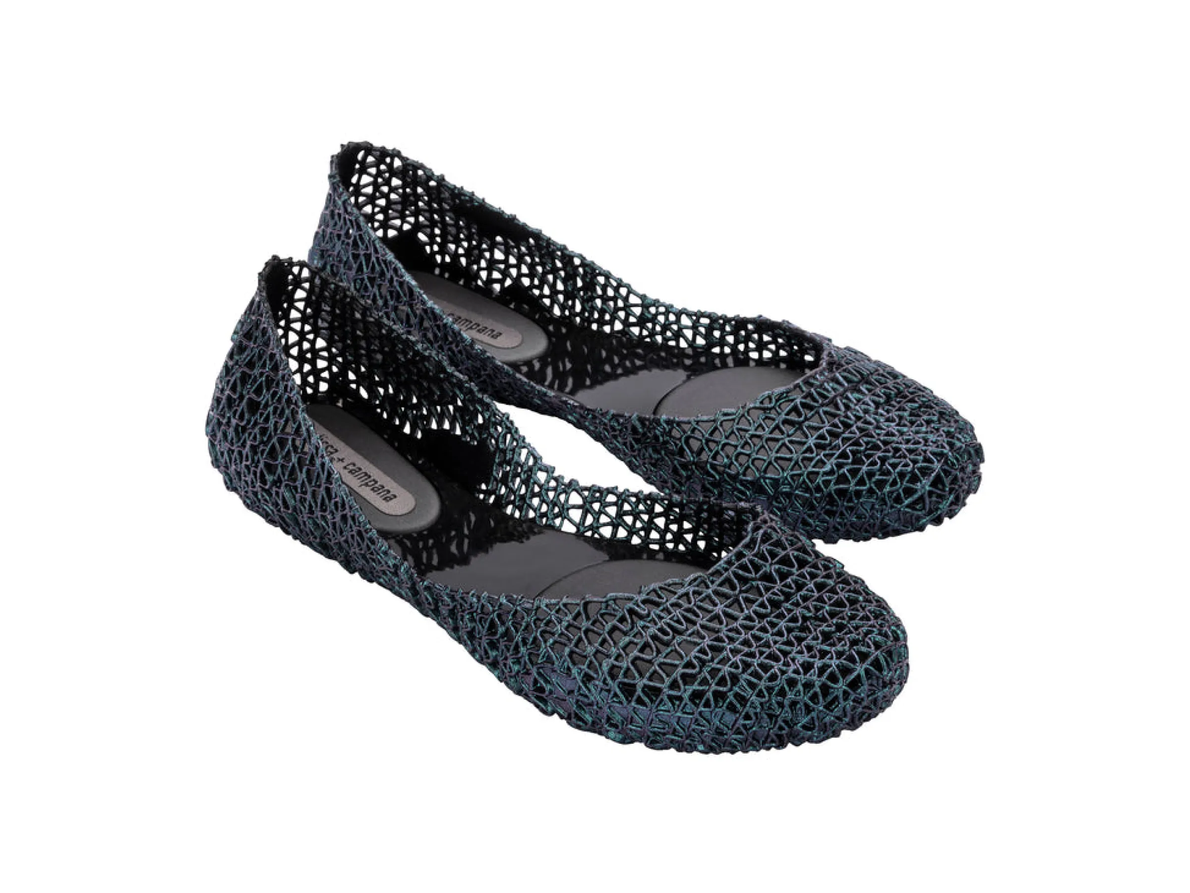 Ballet Flats*Melissa Campana Black Multicolor