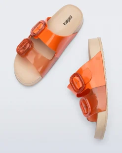 Slides*Melissa Cozy Beige/Orange
