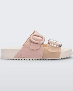 Slides*Melissa Cozy Beige/Pink