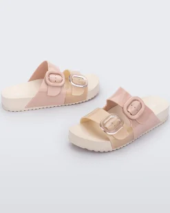Slides*Melissa Cozy Beige/Pink
