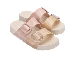 Slides*Melissa Cozy Beige/Pink