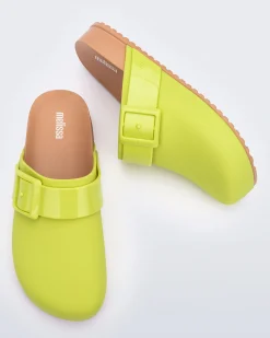 Slides*Melissa Cozy Clog Green/Brown