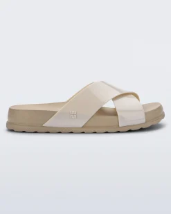 Slides*Melissa Cozy Cross Beige
