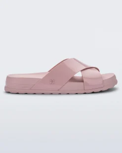 Slides*Melissa Cozy Cross Pink