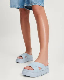 Slides|Platform*Melissa Cozy Cross Platform Blue