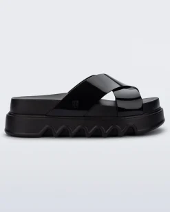 Slides|Platform*Melissa Cozy Cross Platform Black