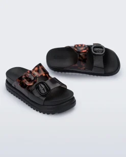 Slides|Platform*Melissa Cozy Platform Black/Tortoise