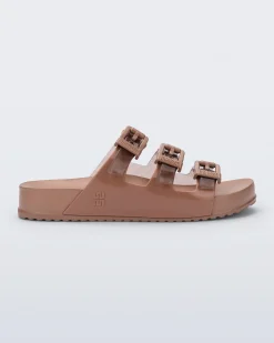 Slides*Melissa Cozy Stripes Transparent Brown