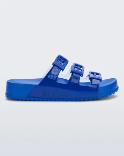 Slides*Melissa Cozy Stripes Blue