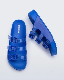 Slides*Melissa Cozy Stripes Blue