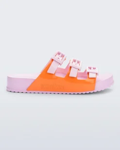 Slides*Melissa Cozy Stripes Pink/Orange