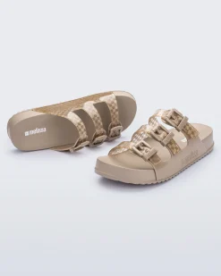 Slides*Melissa Cozy Stripes Beige