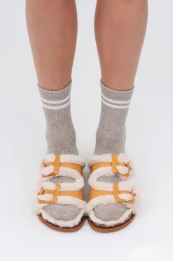 Slides*Melissa Cozy Warm Slide Orange/Beige