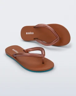 Flip Flops*Melissa Flip Flop Airflow Brown/Blue