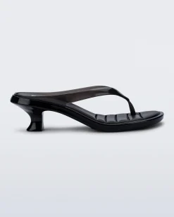 Flip Flops|Heels*Melissa Flip Flop Kitten Heel Clear Black