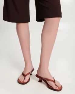 Flip Flops|Heels*Melissa Flip Flop Kitten Heel Clear Brown