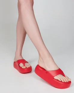 Flip Flops|Platform*Melissa Free Platform Thong Red
