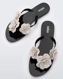 Flip Flops*Melissa Harmonic Springtime Black/Beige