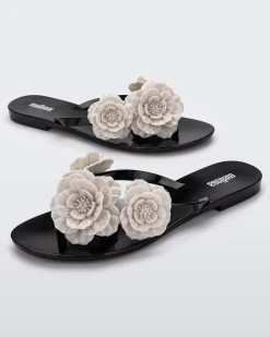 Flip Flops*Melissa Harmonic Springtime Black/Beige