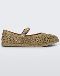 Ballet Flats*Melissa Harper Beige Glitter