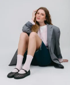 Ballet Flats*Melissa Harper Clear Black