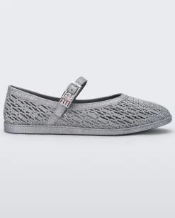 Ballet Flats*Melissa Harper Glitter Silver