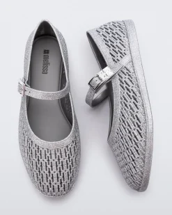 Ballet Flats*Melissa Harper Glitter Silver