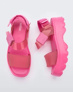 Ankle Strap|Platform*Melissa Kick Off Sandal Pink/Clear Pink