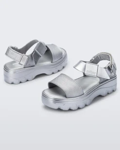 Platform|Sandals*Melissa Kick Off Sandal Silver