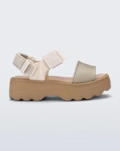 Platforms*Melissa Kick Off Sandal Beige/Glitter