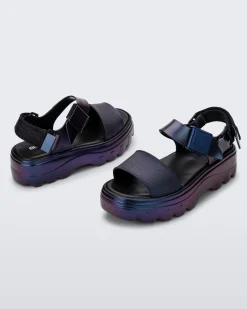 Ankle Strap|Platform*Melissa Kick Off Sandal Metallic Blue