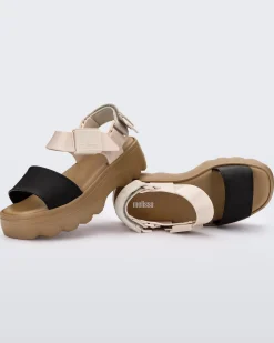 Ankle Strap|Platform*Melissa Kick Off Sandal Beige/Black