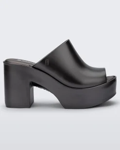 Platforms|Heels*Melissa Mule Hype Dark Silver