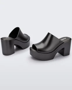 Platforms|Heels*Melissa Mule Hype Dark Silver