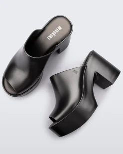 Platforms|Heels*Melissa Mule Hype Dark Silver