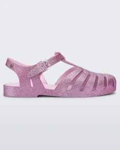 Ankle Strap*Melissa Possession Pink Silver Glitter