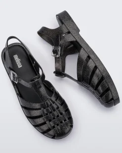 Ankle Strap*Melissa Possession Glitter Black