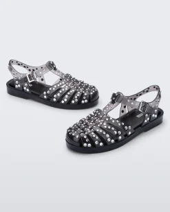 Ankle Strap*Melissa Possession Crystals Smokey Black