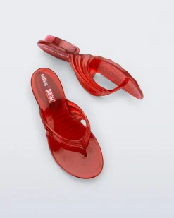 Flip Flops*Melissa Quantum Flip Flop Transparent Red