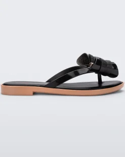 Flip Flops*Melissa Slim Flip Flop Black/Beige