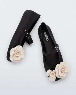 Ballet Flats*Melissa Soft Ballerina Petals Black/Beige