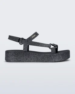 Ankle Strap|Platform*Melissa Sun Downtown Platform Black Glitter