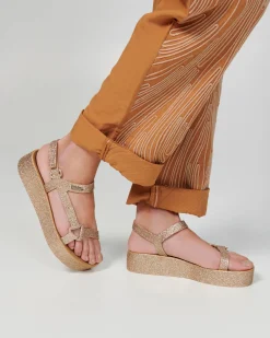 Ankle Strap|Platform*Melissa Sun Downtown Platform Beige Glitter