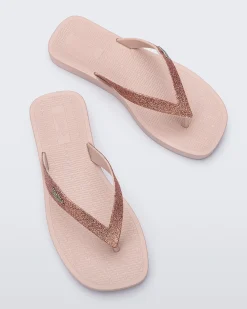 Flip Flops*Melissa Sun Long Beach Light Pink/Glitter